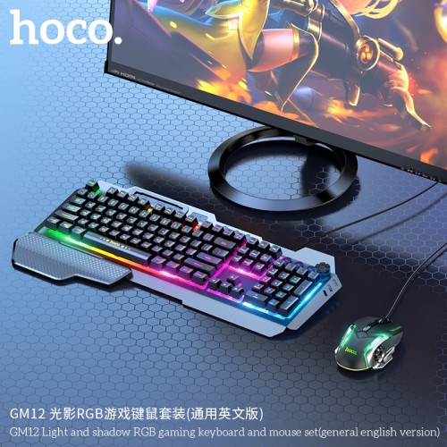 GM12 Light and Shadow RGB Gaming Keyboard & Mouse Set (General English Version)