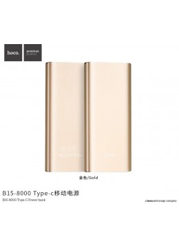 B15-8000 Type-C Power Bank - Gold