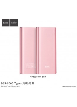 B15-8000 Type-C Power Bank - Rose Gold