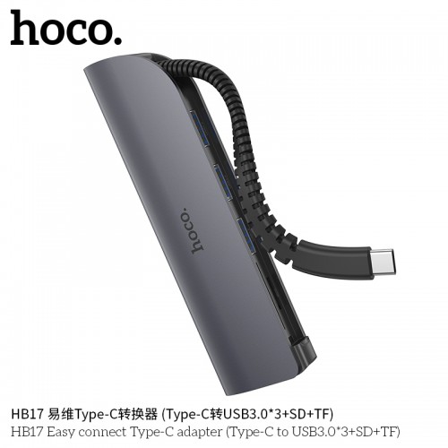 HB17 Easy Connect Type-C Adapter (Type-C to USB3.0*3+SD+TF)