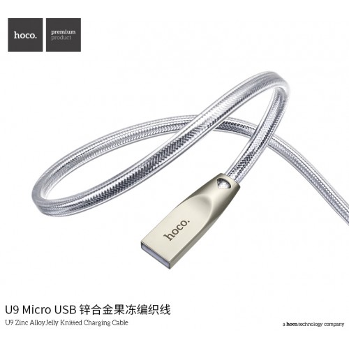 U9 Zinc Alloy Jelly Knitted Micro Charging Cable