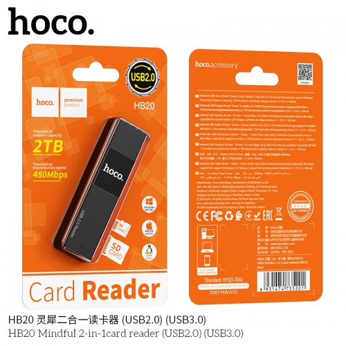 HB20 Mindful 2-in-1 Card Reader (USB2.0)