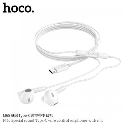 M65 Special Sound Type-C Wire Control Earphones With Mic