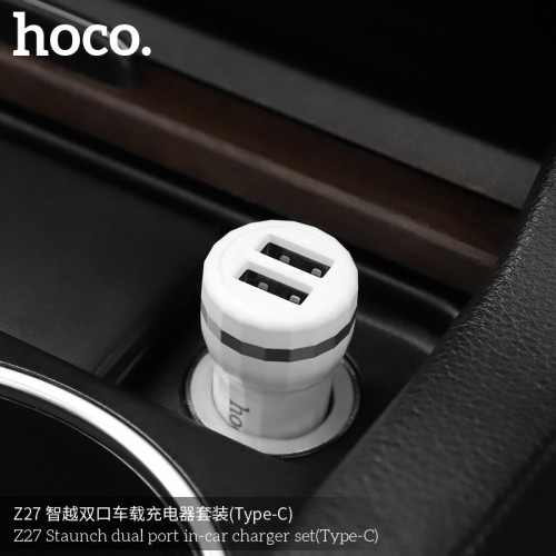 Z27 Staunch Dual Port In-Car Charger Set (Type-C)