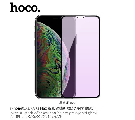 New 3D Quick-Adhesive Antiblue Ray Tempered Glass For iPhone X/XS (A5) New 3D Quick-Adhesive Antiblue Ray Tempered Glass For iPhone X/XS (A5)